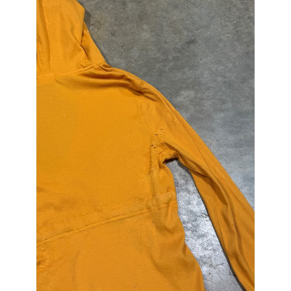No Boundaries Ribbed Hoodie Fresh Womens XL Papaya Orange V-Neck Tie Front - Picture 8 of 10